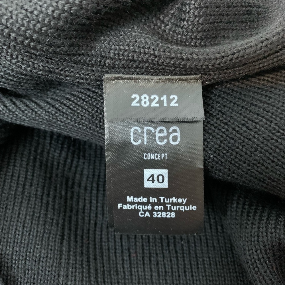 Crea Concept Sweater Asymmetrical Black Size 40 Wool Blend Turtleneck Oversized - Picture 12 of 15
